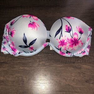 Victorias Secret PINK Floral Strapless Pushup Bra